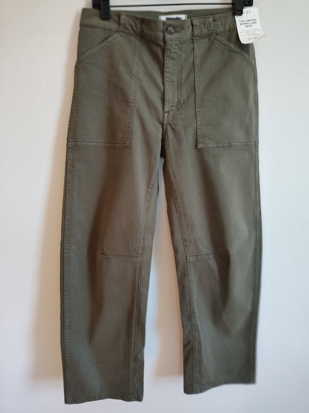 Madewell Green Darted Barrel-Leg Pant
